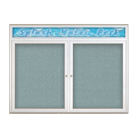 Double Door Radius Corkboard With Header