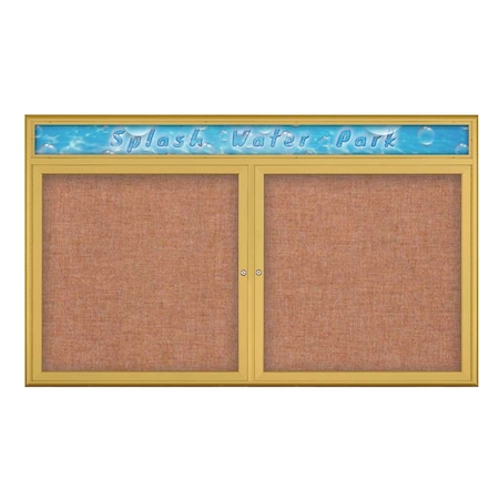 Double Door Radius Corkboard With Header