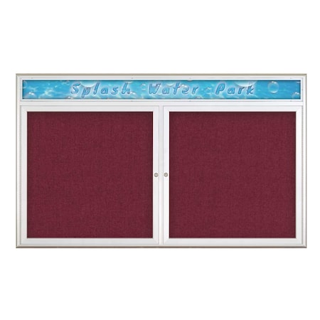 Double Door Radius Corkboard With Header