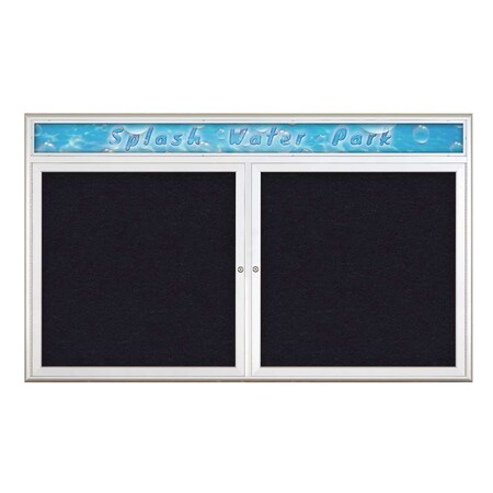 Double Door Radius Corkboard With Header