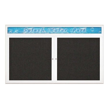 Double Door Radius Corkboard With Header