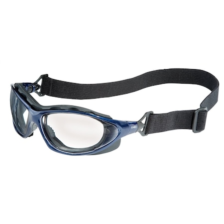 Seismic Safety Glasses W/ Metallic Blue Frames/Clear Lens/Uv