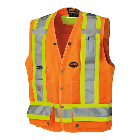 Woven 150D Surveyor Vest,Orange,4XL