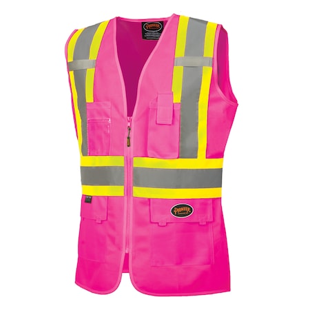 Ladies Mesh Back Vest,Pink,Medium