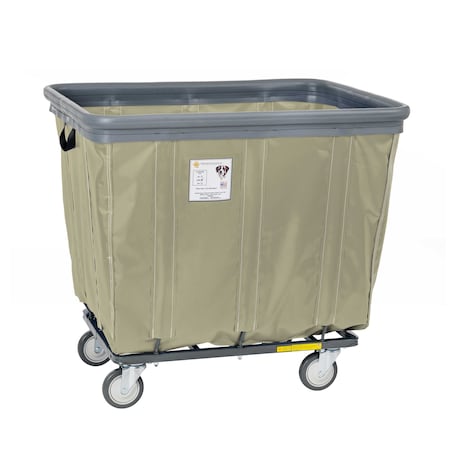 Vinyl Basket Truck With Air Cushion Bumper And Steel Base, 10 Bushel, Beige