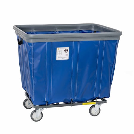 Vinyl Basket Truck With Air Cushion Bumper And Steel Base, 8 Bushel, Blue