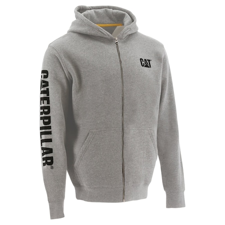 Full Zip Hooded Sweatshirt,Light Heathe