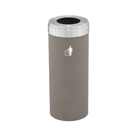 12 Gal Trash Can, Nickel/Satin Aluminum