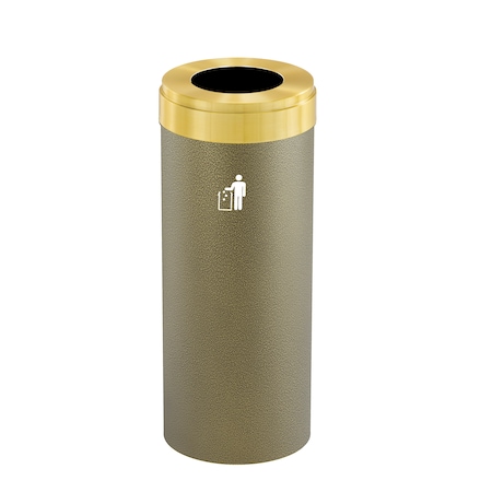 15 Gal Trash Can, Bronze Vein/Satin Brass