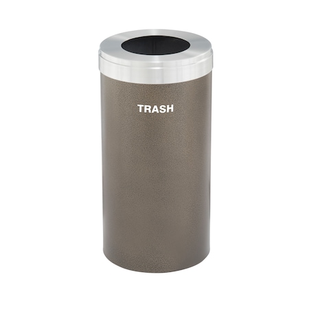 16 Gal Trash Can, Bronze Vein/Satin Aluminum