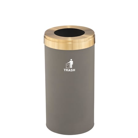 16 Gal Trash Can, Nickel/Satin Brass