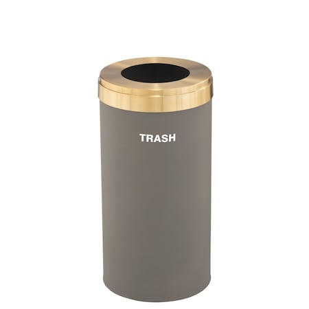 16 Gal Trash Can, Nickel/Satin Brass
