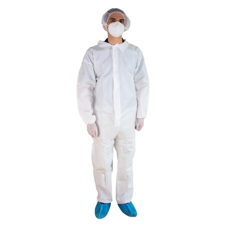 Coverall White,Large, 25 PK