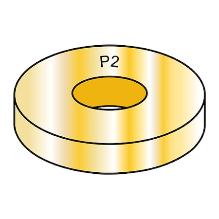 Flat Washer, Fits Bolt Size #6 ,Steel Zinc Yellow Finish, 5000 PK