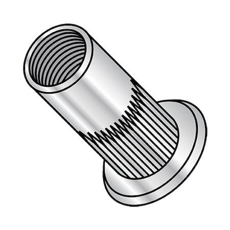 Rivet Nut, #10-24 Thread Size, 0.390 In - 0.400 In Flange Dia., .610 In - .640 In L, Aluminum