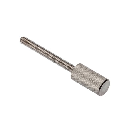 Thumb Screw, #4-48 Thread Size, Knurl Narrow Head, Plain Stainless Steel, 3/4 In Lg