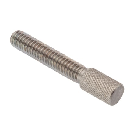 Thumb Screw, 5/16-18 Thread Size, Knurl Narrow Head, Plain Stainless Steel, 1/2 In Lg
