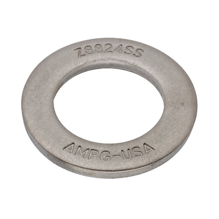 Flat Washer, Fits Bolt Size M24 ,316 Stainless Steel Plain Finish