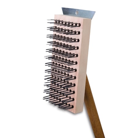 Grill Brush, 12 Rows, 8 Columns, 27 Handle, PK 6