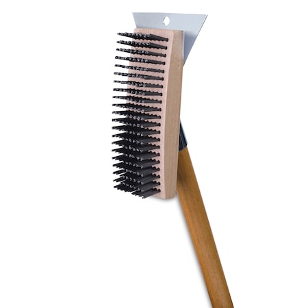 Grill Brush, 6 Rows, 19 Columns, 27 Handle, PK 12