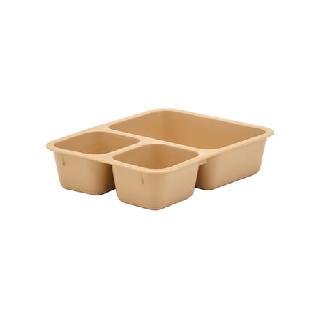 Tray 3 Compartment Co-Polymer Tan
