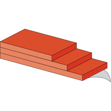 Foam Strip, Closed Cell, 1/2 In W, 10 Ft L, 1/16 In Thick, Red