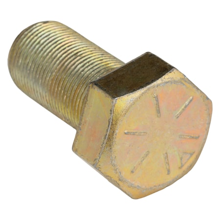 Grade 8, 1-1/4-12 Hex Head Cap Screw, Zinc & Yellow Plated Steel, 2-1/2 In L