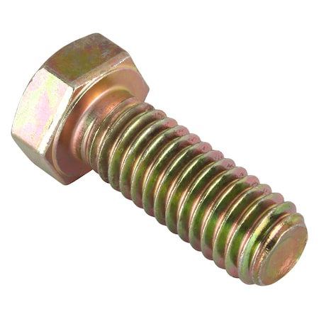 Grade 8, 3/8-16 Hex Head Cap Screw, Zinc & Yellow Plated Steel, 1 In L, 50 PK