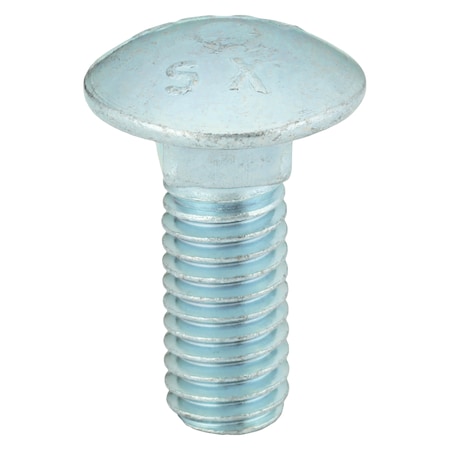 Carriage Bolt,3/8-16,1In,LCS,Zinc,PK500