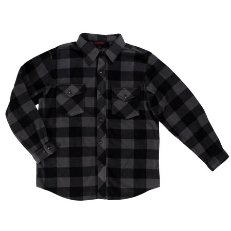 Buffalo Check Fleece Shirt,Grey,XL