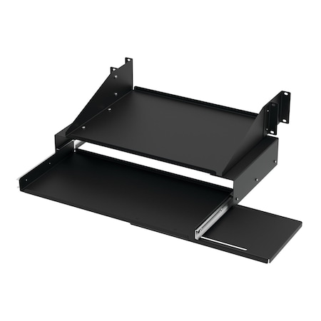 Pullout Keyboard Tray With Monitor Shelf