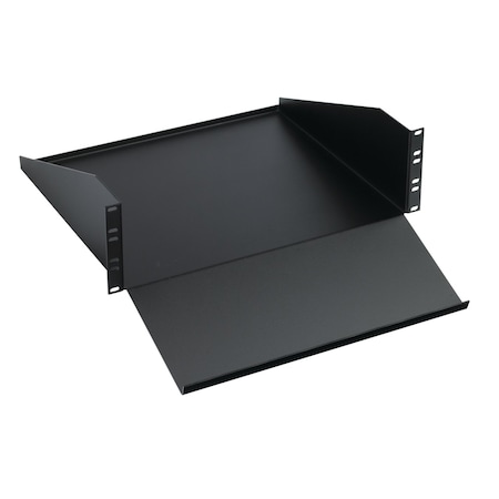 Steel Keyboard/Monitor Shelf, Fits 19 Rack, Black, Steel