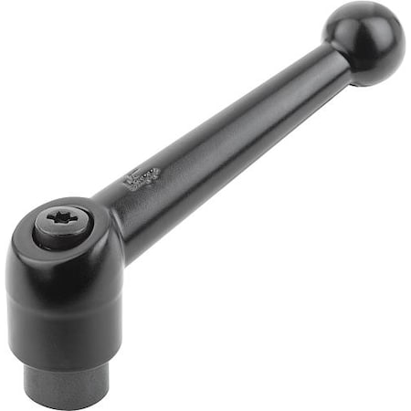 Adjustable Handle, Size: 3 3/8-16 Zinc, Black Satin, Comp: Steel