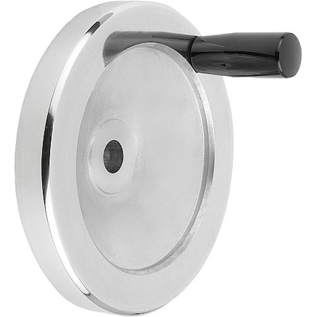 Disc Handwheel Diameter D1= 250 Mm, Reamed Hole D2= 22 Mm, Aluminum, Comp: Thermoset, Fixed Grip