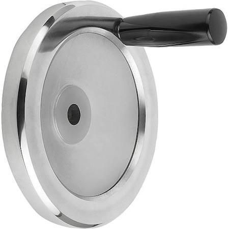 Disc Handwheel Diameter D1= 160 Mm, Reamed Hole D2= 16 Mm, Aluminum, Comp: Thermoset, Revolving Grip