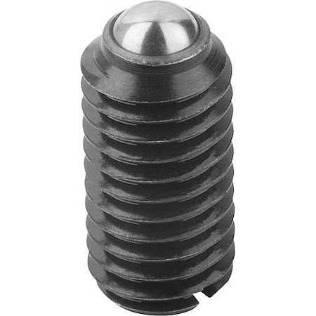 Spring Plunger Heavy Spring Force D=1/4-20 L=14, Steel, Comp: Ball Steel
