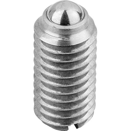 Spring Plunger Spring Force D=8-32 L=9, Stainless Steel, Comp: Ball Stainless Steel