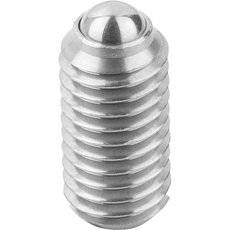 Spring Plunger Heavy Spring Force D=1/4-20 L=14, Stainless Steel, Comp: Ball Stainless Steel