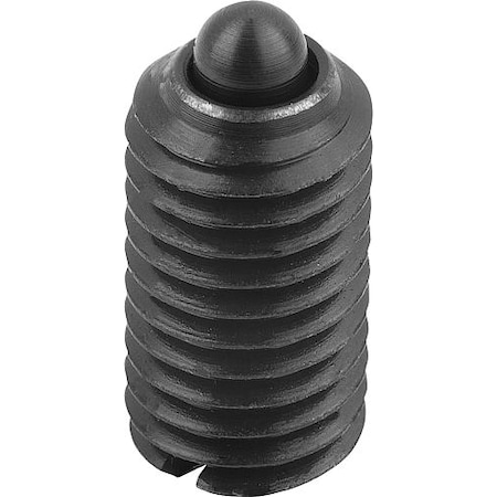 Spring Plunger Standard Spring Force D=1/2-13, L=22, Steel, Comp: Pin Steel