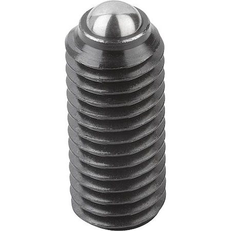 Spring Plunger Intensified Spring Force D=3/8-16 L=23, Steel, Comp: Ball Steel