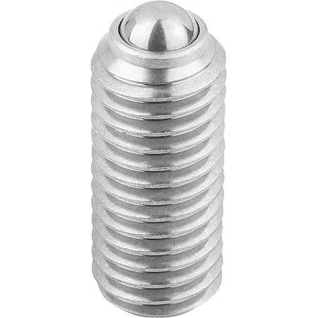 Spring Plunger Standard Spring Force D=M10 L=23, Stainless Steel, Ball Stainless Steel