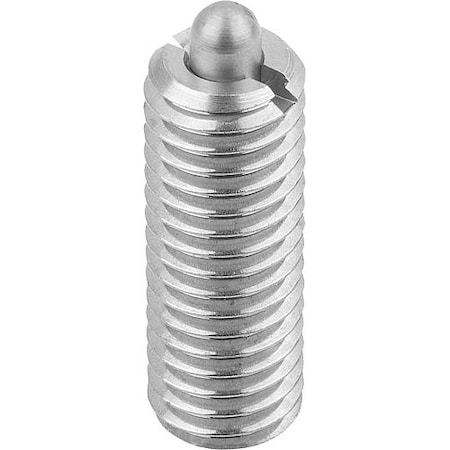 Spring Plunger Standard Spring Force D=1/4-28 L=20, Stainless Steel, Pin Stainless Steel