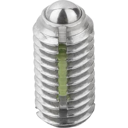 Spring Plunger Heavy Spring Force, Long-Lok D=M16 L=24, Stainless Steel, Ball Stainless Steel