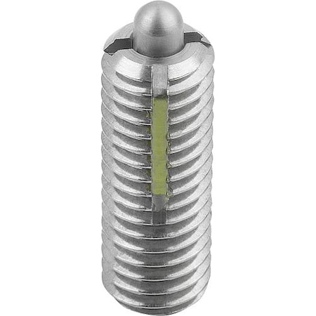 Spring Plunger Standard Spring Force, Long-Lok D=M06 L=20, Body & Pin Stainless Steel