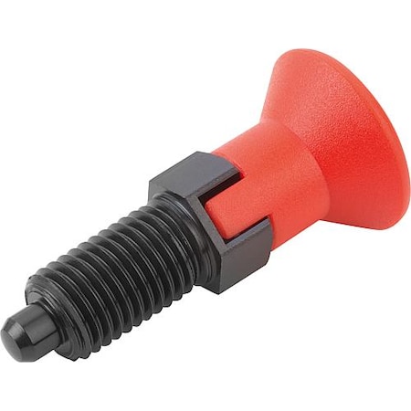 Indexing Plunger Red D1= 3/4-10, D=10, Style C, Lockout Type Wo Locknut, Steel Hardened
