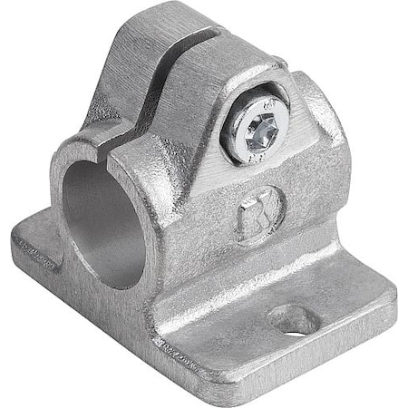 Tube Clamp With Flange M=128 G=90 L=98 Aluminum, Comp: Steel, A=2