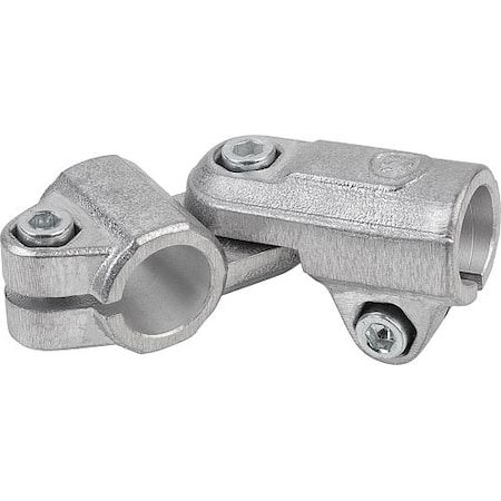 Tube Clamp For Round Tubes Aluminum, 2-Way Hinge, Comp: Steel, A=0.5