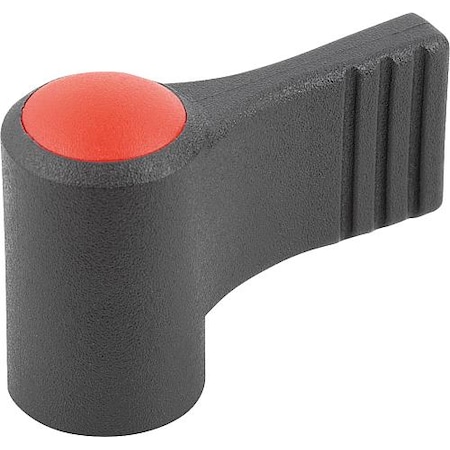 Wing Grip, One-Sided, Size: 2 D=M08, A=37,5, H=36, Form: K, Body Black, Cap Red, Stainless Steel