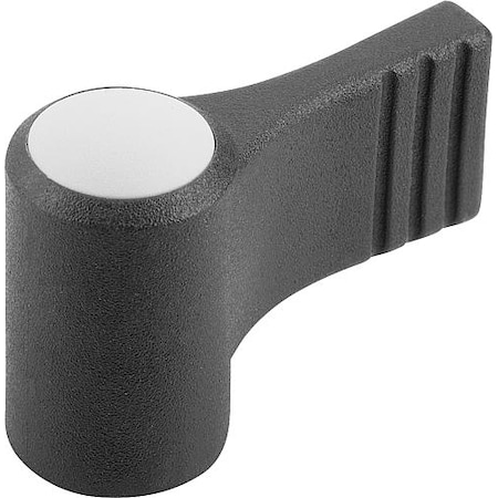 Wing Grip, One-Sided, Size: 2 D=M10, A=37,5, H=36, Form: K, Body Black, Cap Gray, Comp: Steel