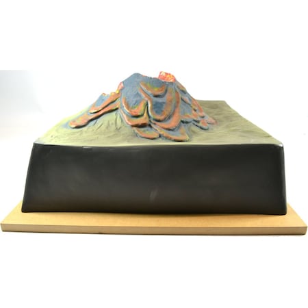 Volcano Mountain Table Top Model W/Cut Away View, Approx. 17x16x7